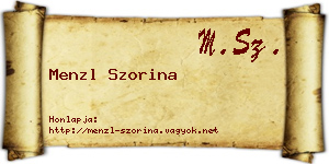Menzl Szorina névjegykártya